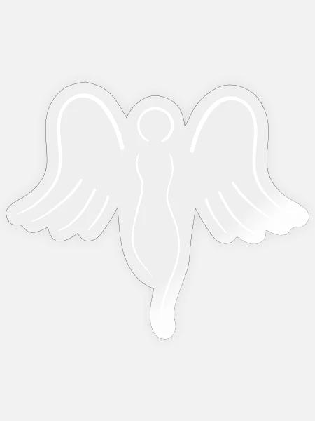 angel curvy white - Sticker Größe S (10 x 10 cm) - Transparent glänzend