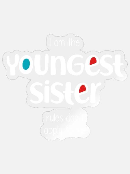jüngste Schwester - Sticker Größe S (10 x 10 cm) - Transparent glänzend