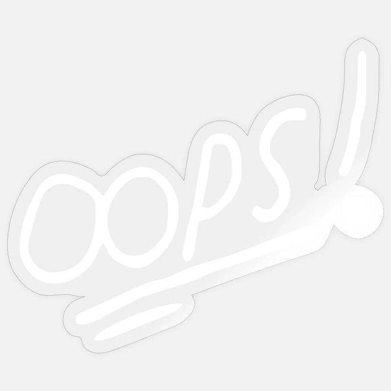 Vibrant Oops Conception de texte manuscrit Sticker taille S (10 x 10 cm)