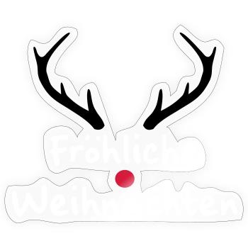 Fröhliche Weihnachten Rentier Weihnachtsgeschenk - Sticker Größe S (10 x 10 cm) - Transparent glänzend - Vorne
