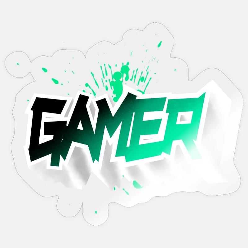Gamer - Sticker Größe S (10 x 10 cm) - Transparent glänzend