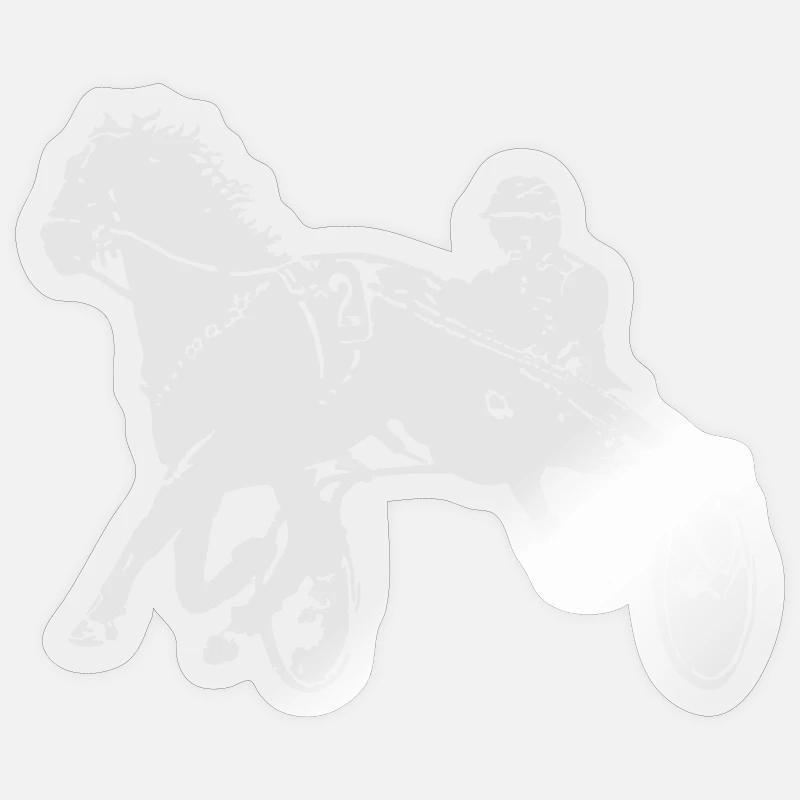 Courses de chevaux de trot Sticker taille S (10 x 10 cm)