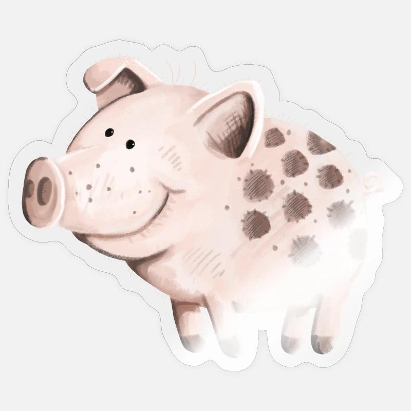 Süßes Schwein - Sticker Größe S (10 x 10 cm) - Transparent glänzend