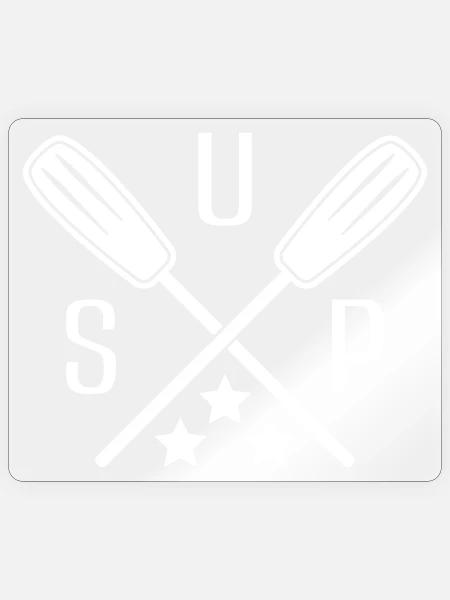SUP Logo Stand Up Paddling Stehpaddler Paddleboard - Sticker Größe S (10 x 10 cm) - Transparent glänzend