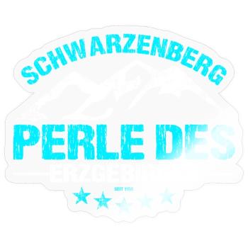 Perle des Erzgebirges - Sticker Größe S (10 x 10 cm) - Transparent glänzend - Vorne