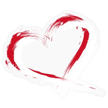 Indonesien Fahne Herz - Sticker Größe S (10 x 10 cm) - Transparent glänzend - Vorne