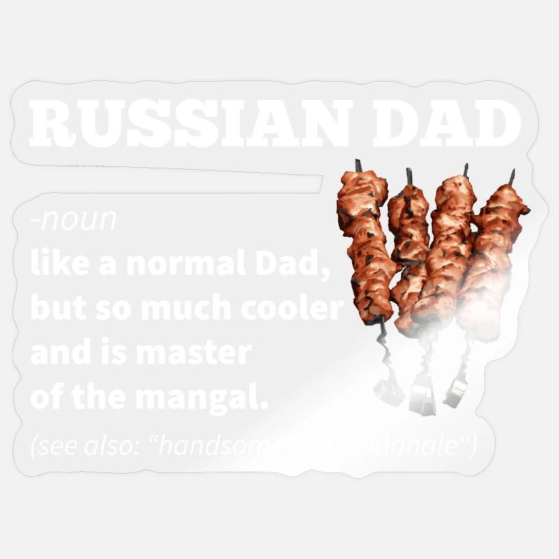 Russischer Vater Geschenk - Sticker Größe S (10 x 10 cm) - Transparent glänzend