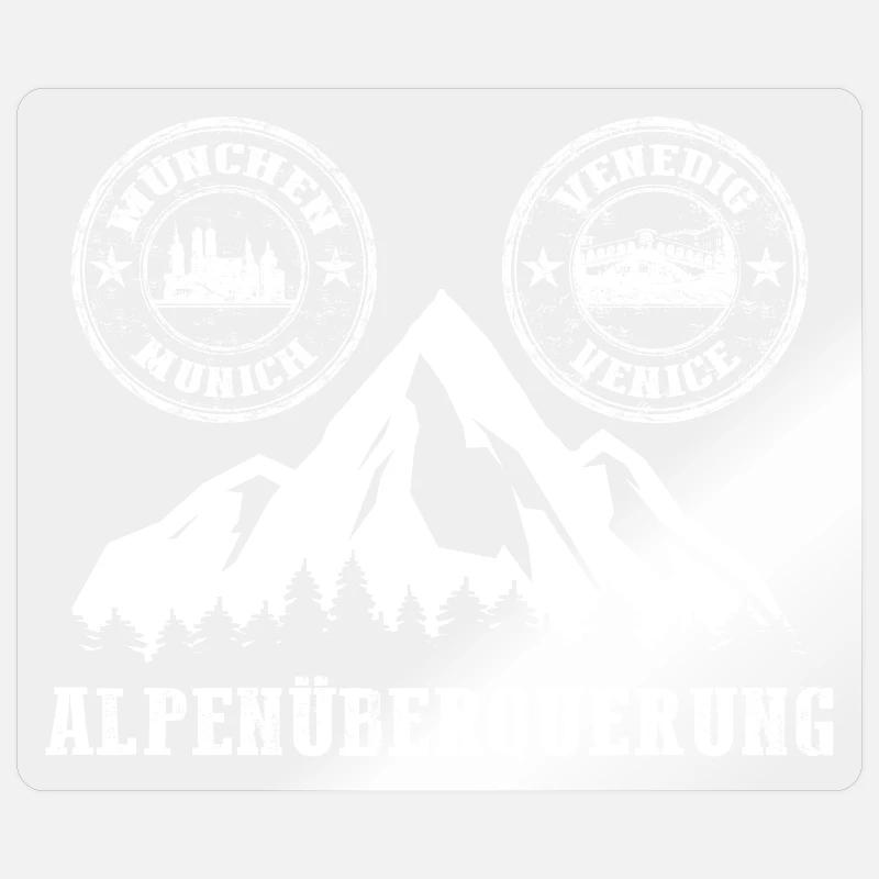 Alpenüberquerung München - Venedig - Sticker Größe S (10 x 10 cm) - Transparent glänzend
