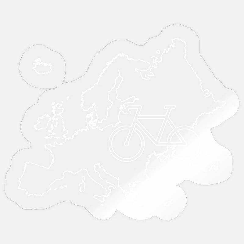 Plan de la route cyclable européenne Sticker taille S (10 x 10 cm)