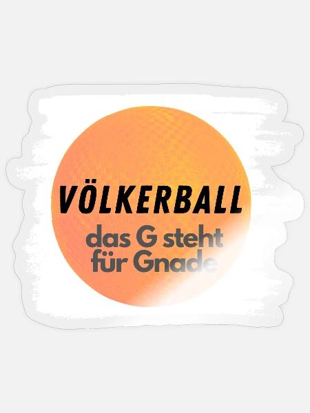 Völkerball das G steht für Gnade - Sticker Größe S (10 x 10 cm) - Transparent glänzend