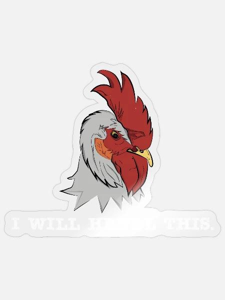 I will hendl this - lustiger Hahn, Spruch Hühner - Sticker Größe S (10 x 10 cm) - Transparent glänzend