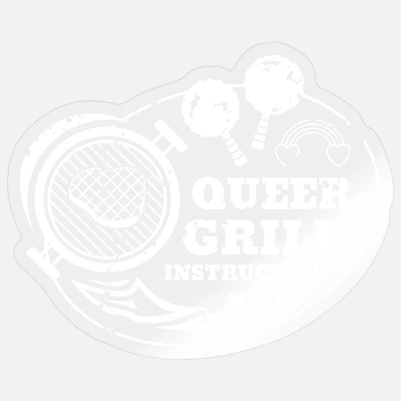 Queer Grill Instructor Shirt - Sticker Größe S (10 x 10 cm) - Transparent glänzend