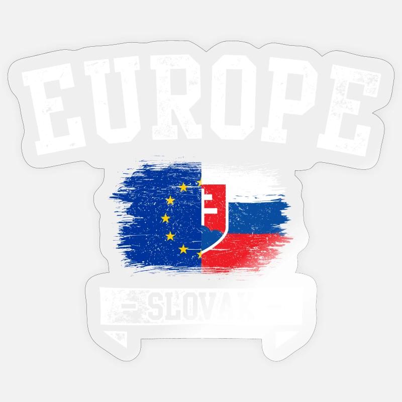Drapeau slovaque de l’UE - Sticker taille S (10 x 10 cm) - brillant transparent