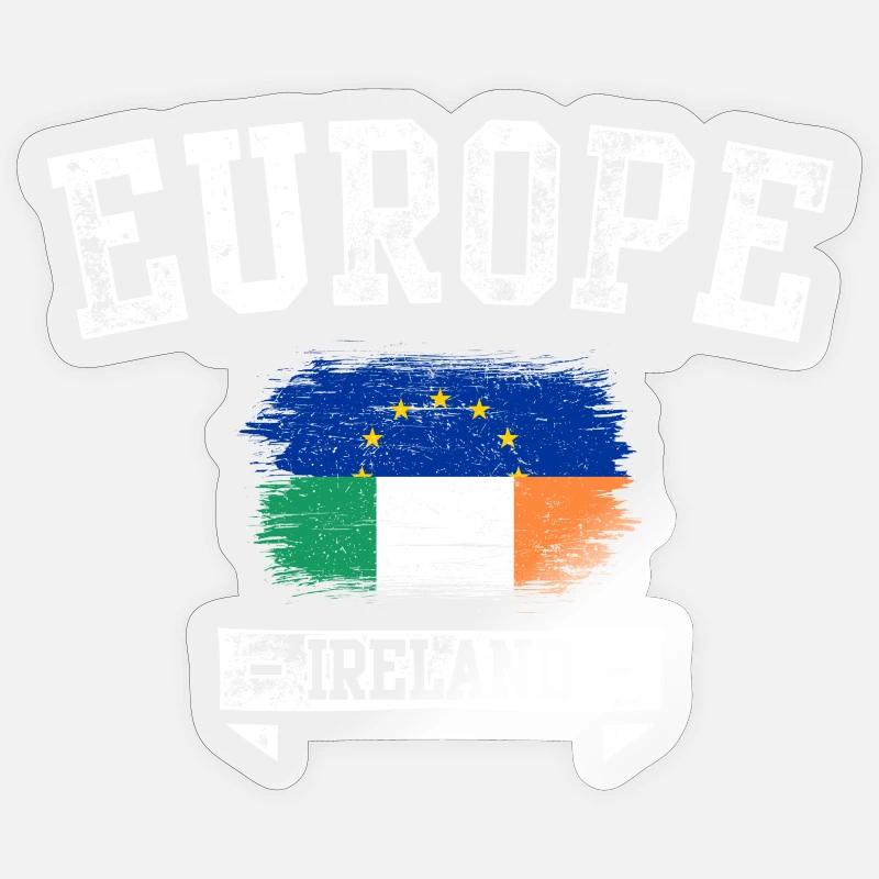 Drapeau de l’Ue Irlande - Sticker taille S (10 x 10 cm) - brillant transparent