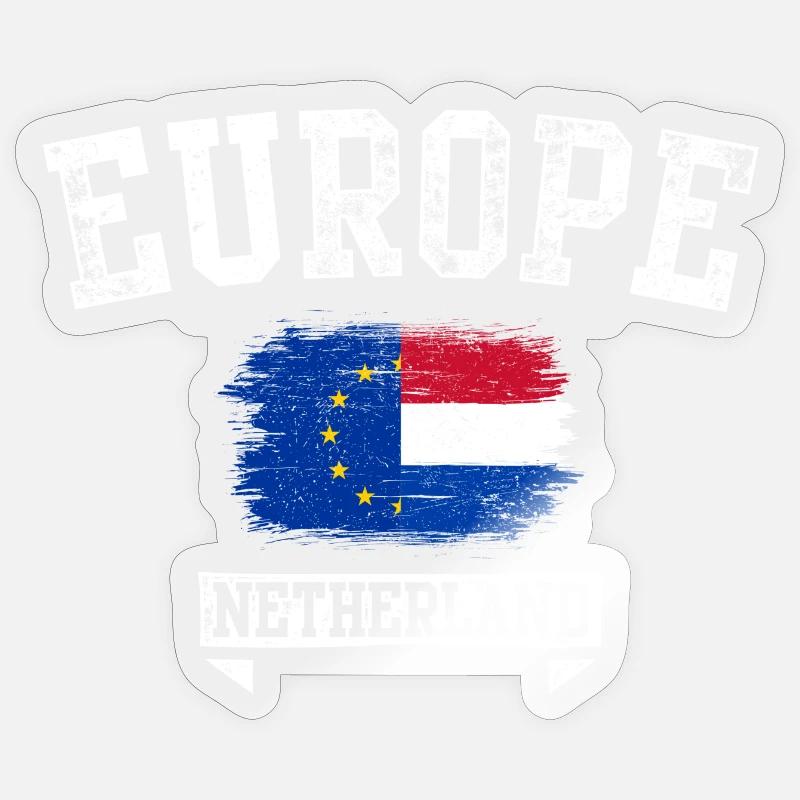 Europe Pays-Bas Drapeau Grunge - Sticker taille S (10 x 10 cm) - brillant transparent