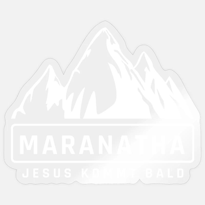 Maranatha Bergblick JesusKommt Bald - Sticker Größe S (10 x 10 cm) - Transparent glänzend