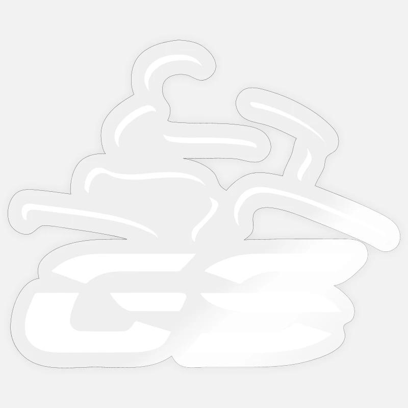 Logo GS driver no. 5 | White - Sticker size S (10 x 10 cm) - transparent glossy