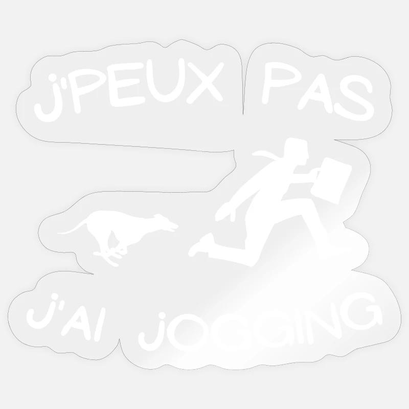 jogging, footing, running - Sticker taille S (10 x 10 cm) - brillant transparent
