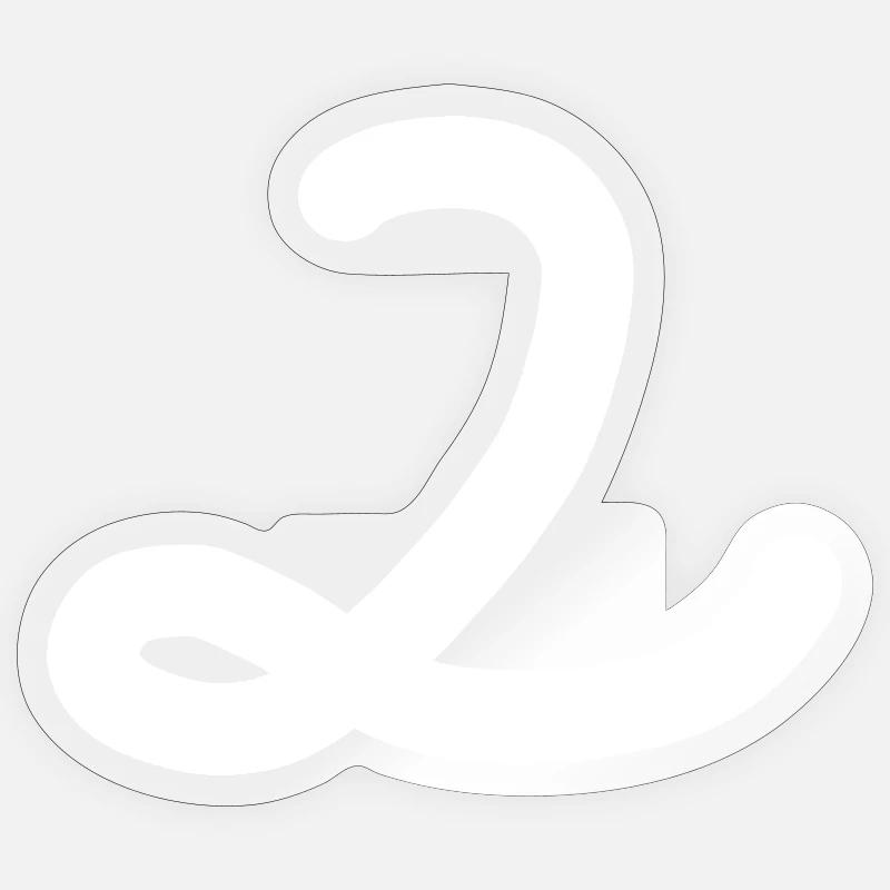 2 Number two white Sticker size S (10 x 10 cm)