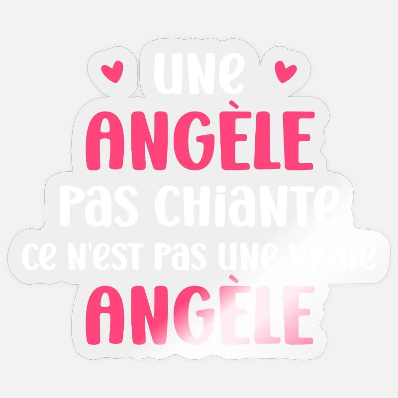 Une pas chiante ce n'est pas une vraie angèle - Sticker taille S (10 x 10 cm) - brillant transparent