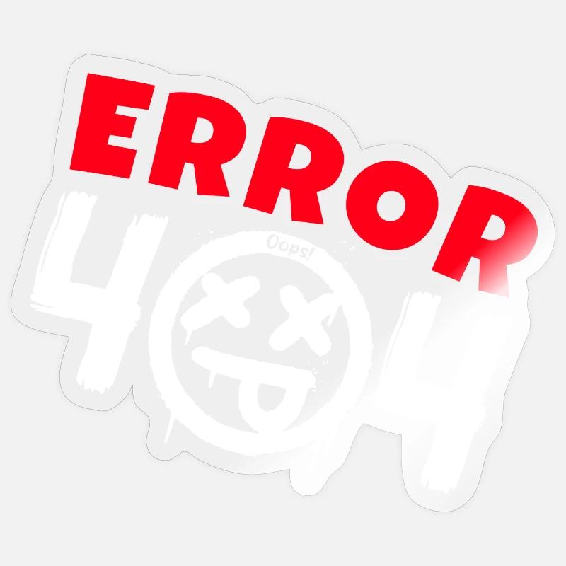 Error 404 Not Found - Sticker size S (10 x 10 cm) - transparent glossy