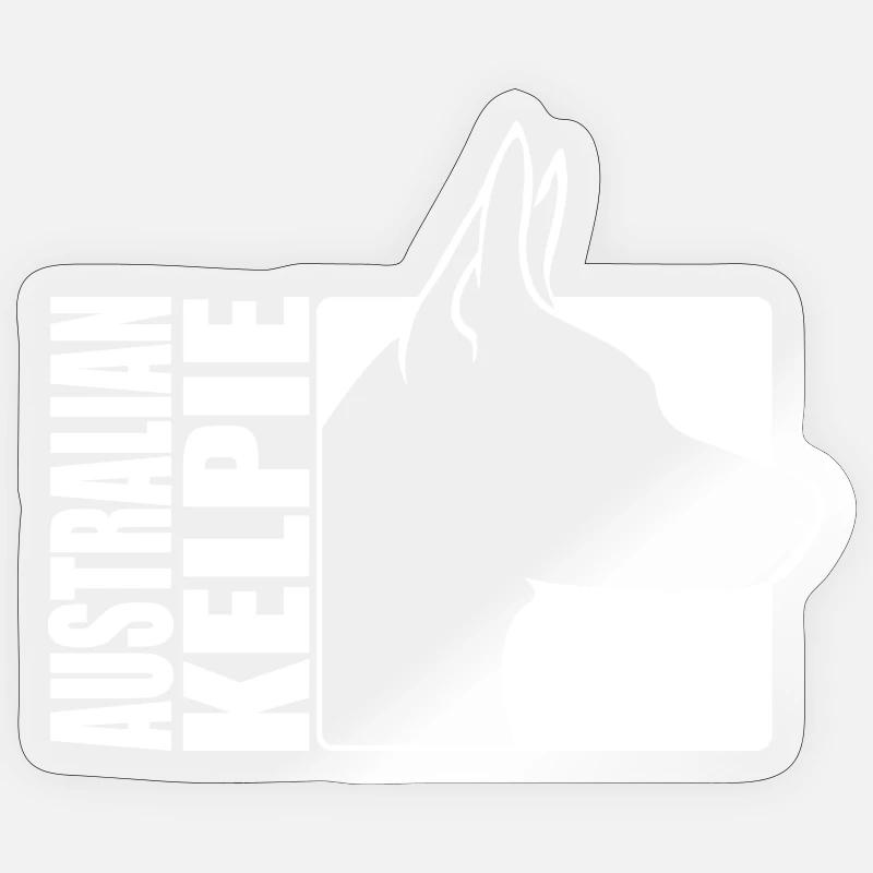 Profil Kelpie australien Chiens Wilsigns - Sticker taille S (10 x 10 cm) - brillant transparent