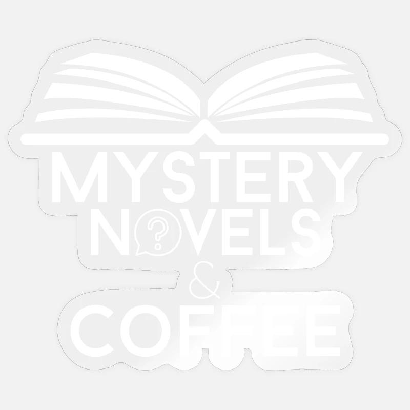 Amante dei libri Romanzi gialli e caffè - Sticker formato S (10 x 10 cm) - trasparente lucido