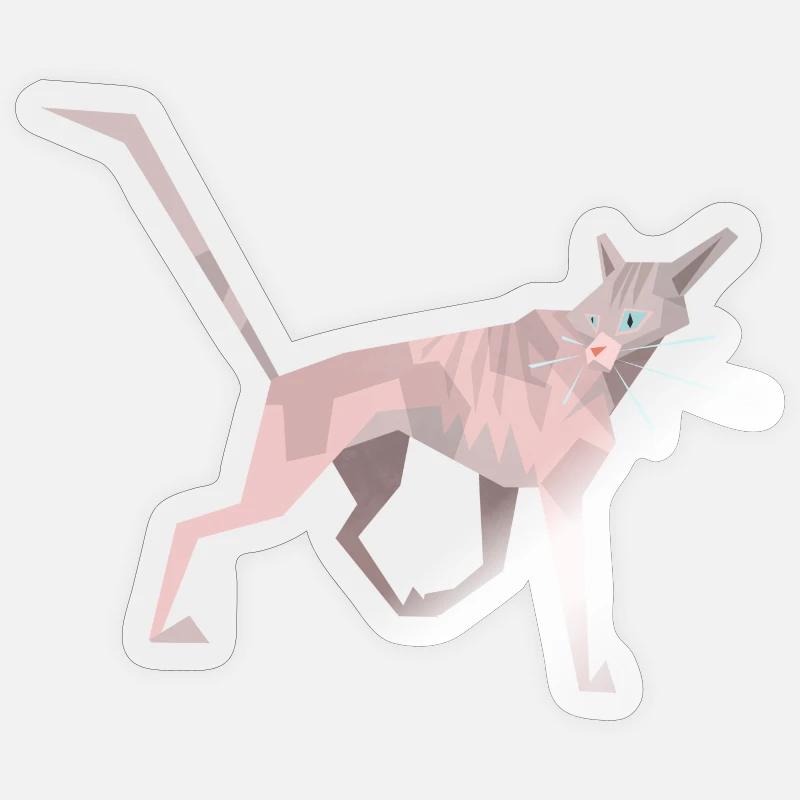 Illustration Chat (Sphynx) - chat plat Sticker taille S (10 x 10 cm)