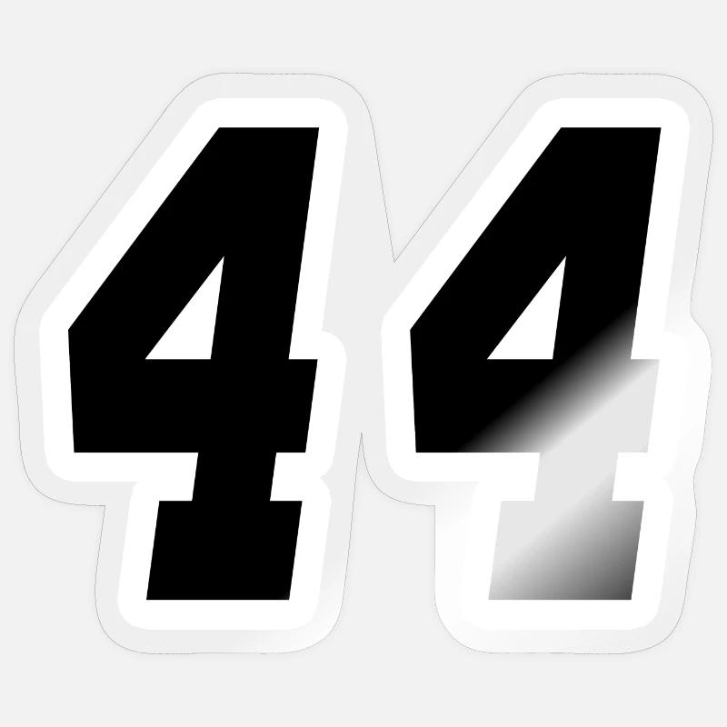 Nummer vierundvierzig 44 Sticker Größe S (10 x 10 cm)