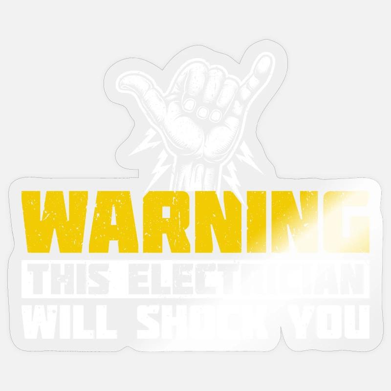 Warnung! Dieser Elektriker wird Sie schocken Sticker Größe S (10 x 10 cm)