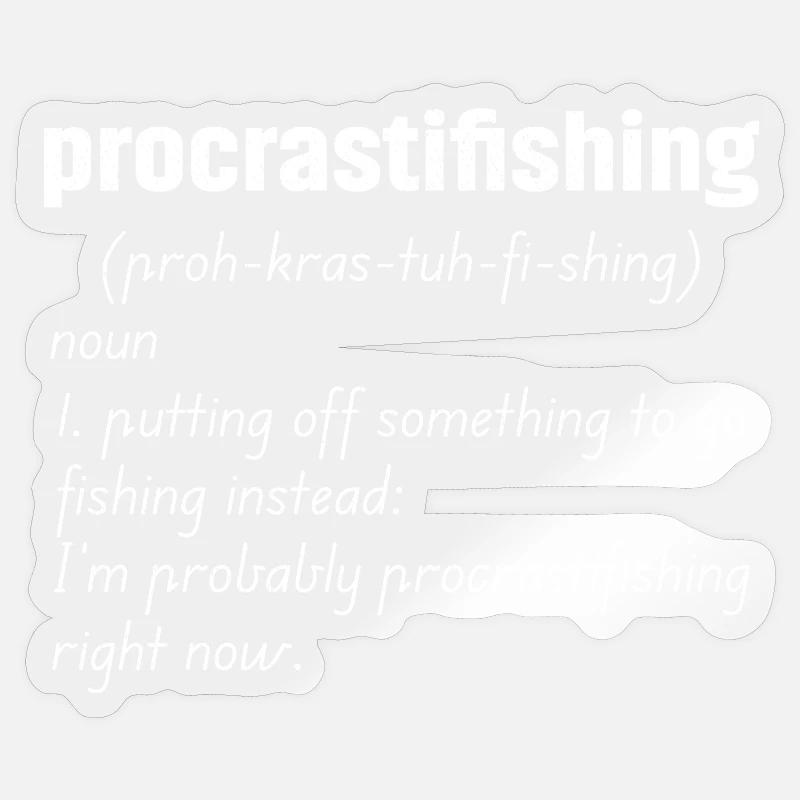 Définition de la procrastifishing - Sticker taille S (10 x 10 cm) - brillant transparent