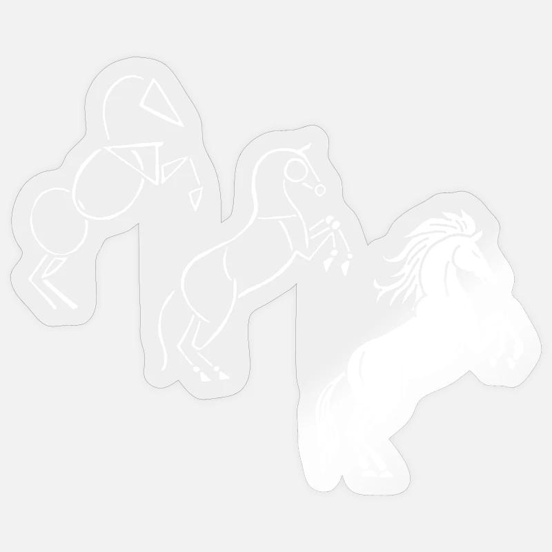 Dessine-moi un cheval blanc - Sticker taille S (10 x 10 cm) - brillant transparent