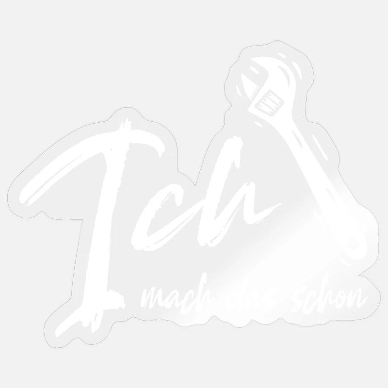 Handwerker - Ich mach das schon - Bastler - Sticker Größe S (10 x 10 cm) - Transparent glänzend