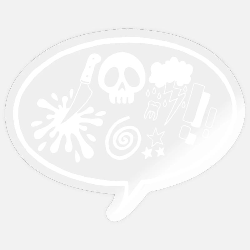 Comic (weiß) - Sticker Größe S (10 x 10 cm) - Transparent glänzend