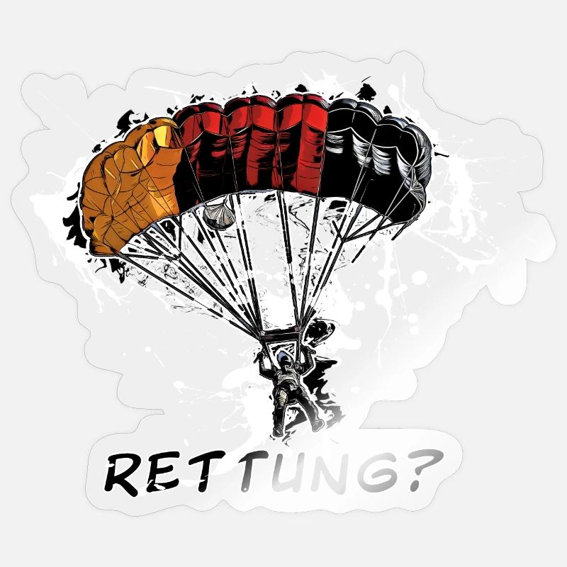 Parachutist - Sticker size S (10 x 10 cm) - transparent glossy