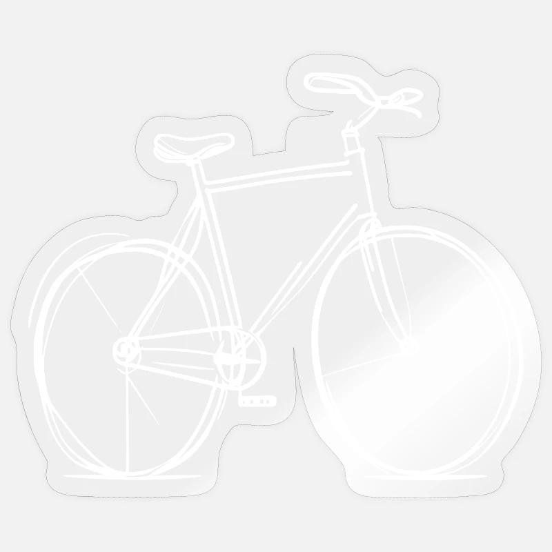 Bicycle line drawing Sticker size S (10 x 10 cm)
