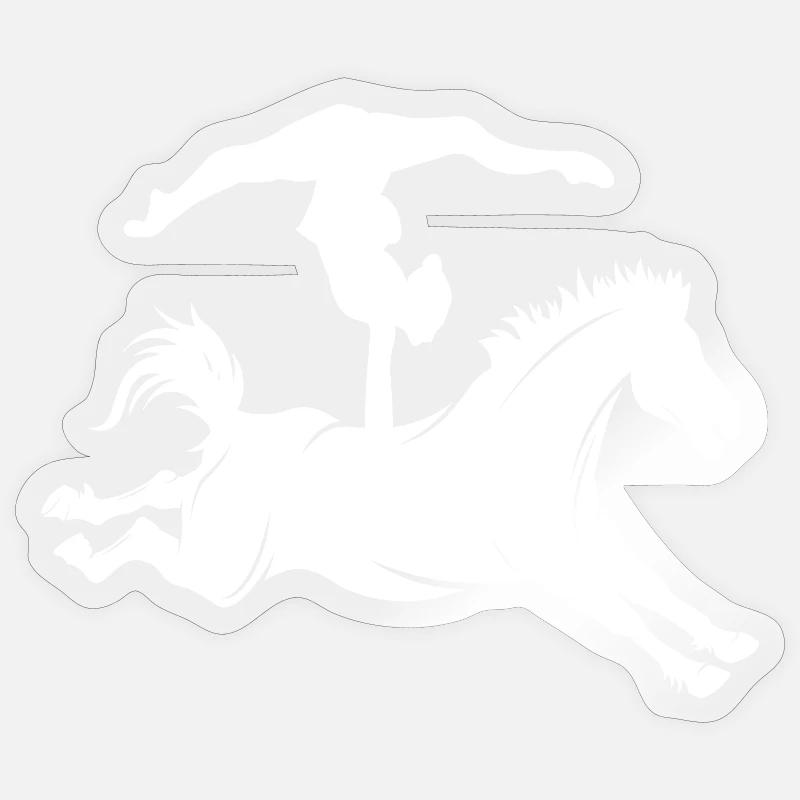 Équitation minimaliste silhouette voltige - Sticker taille S (10 x 10 cm) - brillant transparent