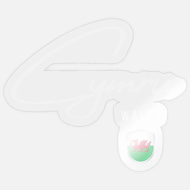 Wales, minimalistisches, elegantes Design - Sticker Größe S (10 x 10 cm) - Transparent glänzend