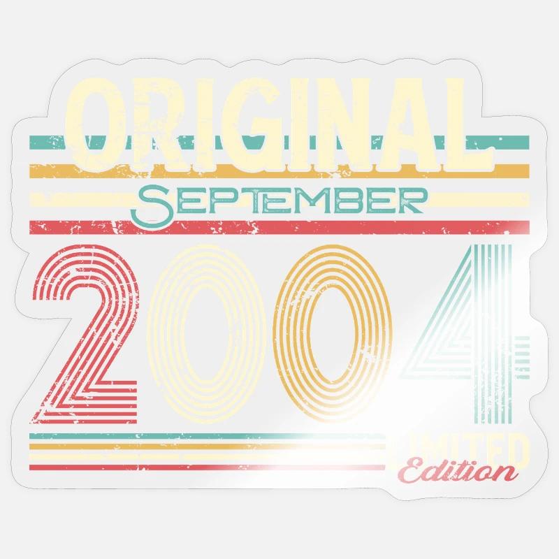 Retro September 2004 Limitierte Edition - Sticker Größe S (10 x 10 cm) - Transparent glänzend