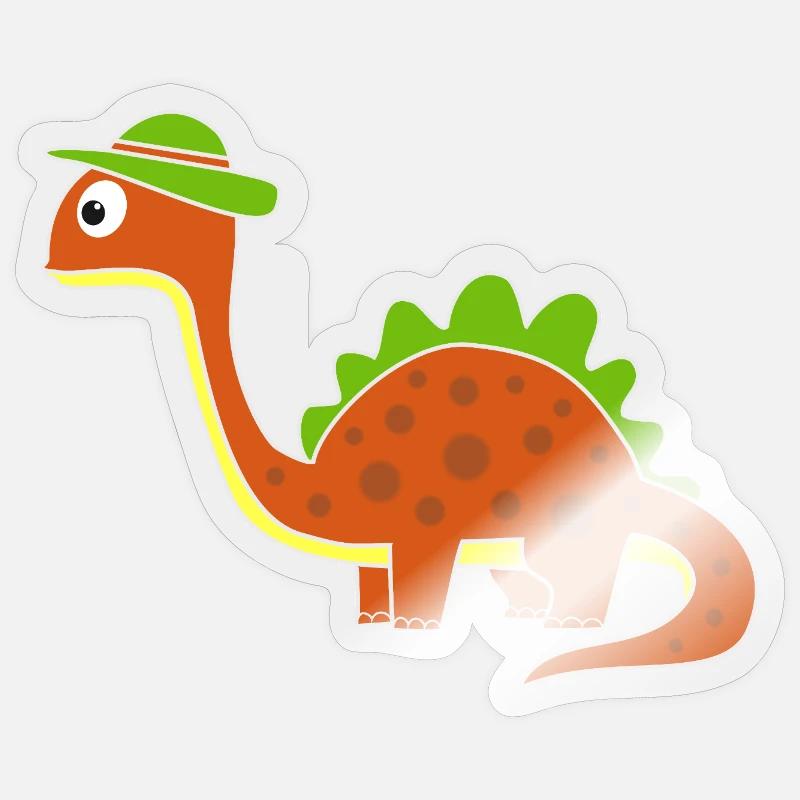 Funny dinosaur with dots - Sticker size S (10 x 10 cm) - transparent glossy