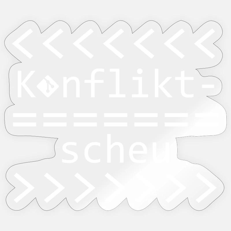 Conflict Aversion Git Nerd Shirt - Sticker size S (10 x 10 cm) - transparent glossy