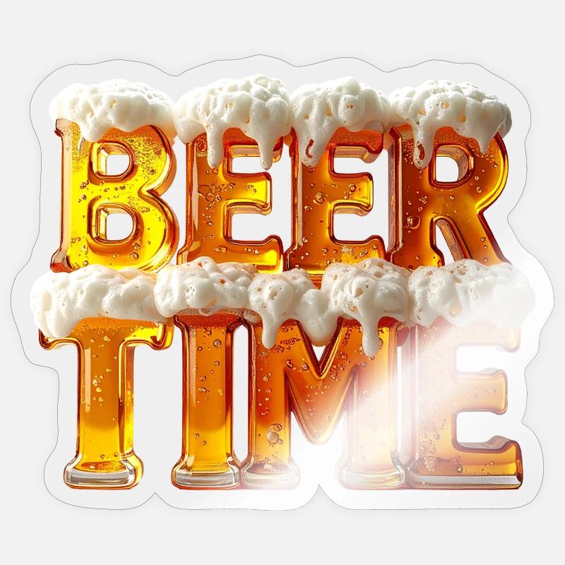 Beer Time – 3D Bierglas-Buchstaben mit Schaum Sticker Größe S (10 x 10 cm)
