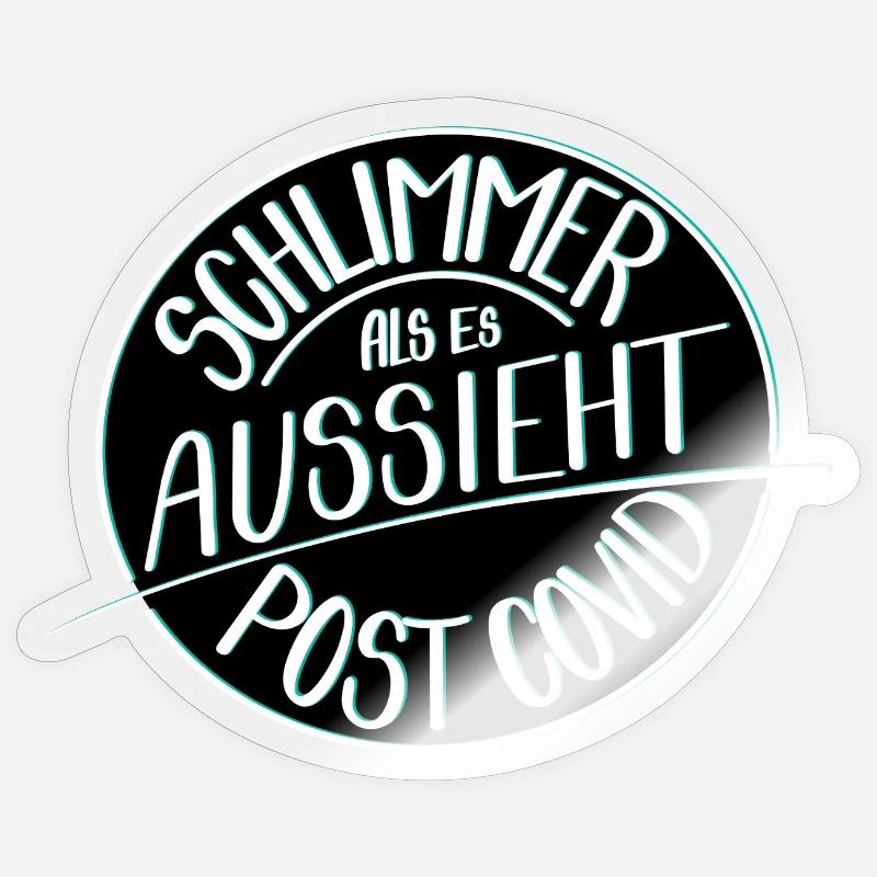Schlimmer als es aussieht, Post Covid Sticker Größe S (10 x 10 cm)