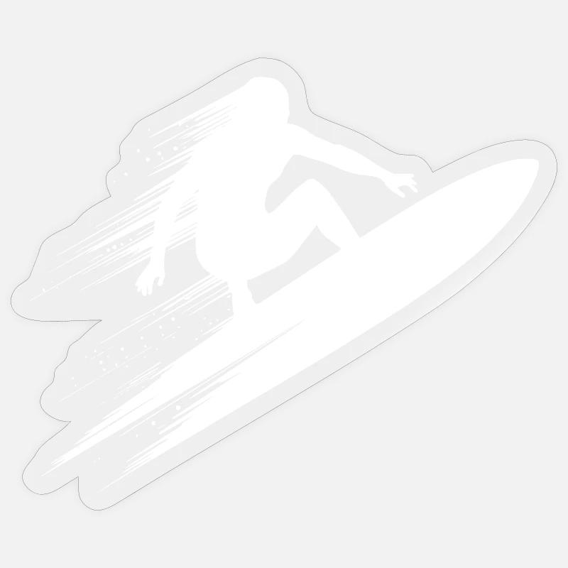 Surf dynamique Illustration Surf Surf - Sticker taille S (10 x 10 cm) - brillant transparent