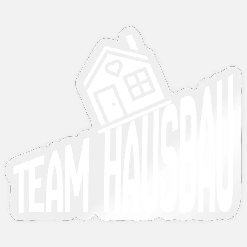 Team House Construction - Sticker size S (10 x 10 cm) - transparent glossy