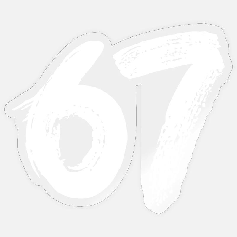 67 White Paint - Sticker size S (10 x 10 cm) - transparent glossy