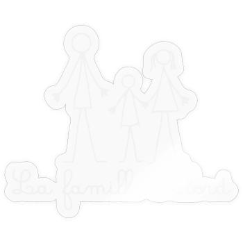 La Famille d'abord | Dessin Famille Minimaliste - Sticker taille S (10 x 10 cm) - brillant transparent - Devant