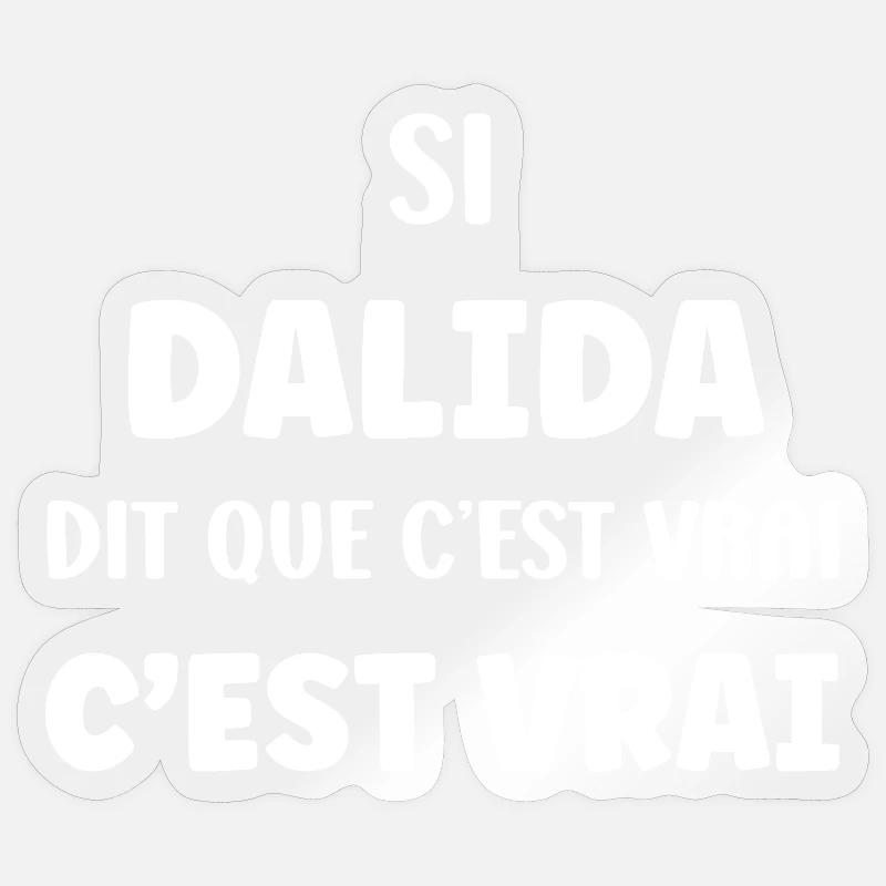 Dalida - Sticker Größe S (10 x 10 cm) - Transparent glänzend