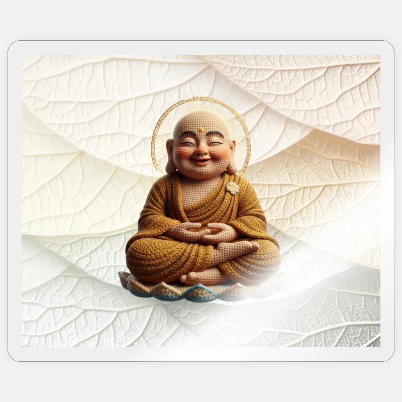 Buddha on leaf pattern Sticker size S (10 x 10 cm)