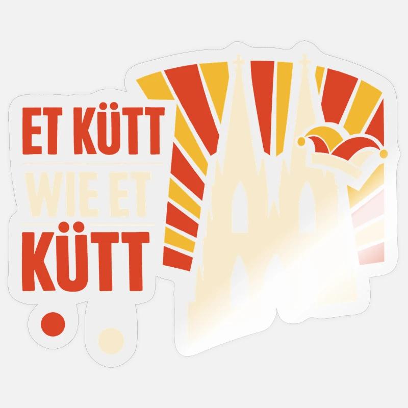 Karneval Köln Alaaf Geschenk Lustig - Sticker Größe S (10 x 10 cm) - Transparent glänzend